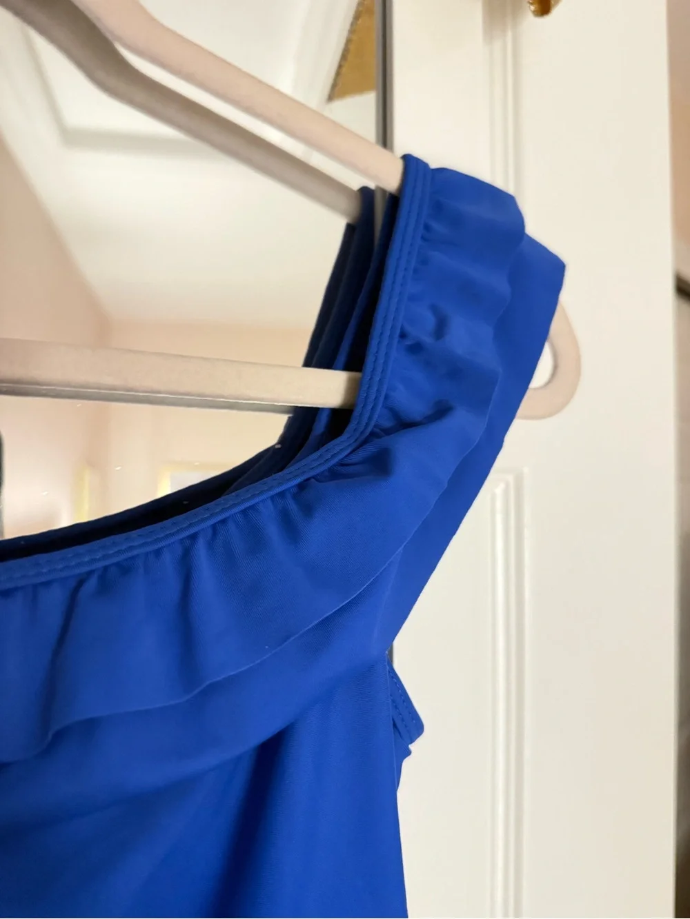 Women’s Royal Blue Ruffle-Trim One-Piece Swimsuit